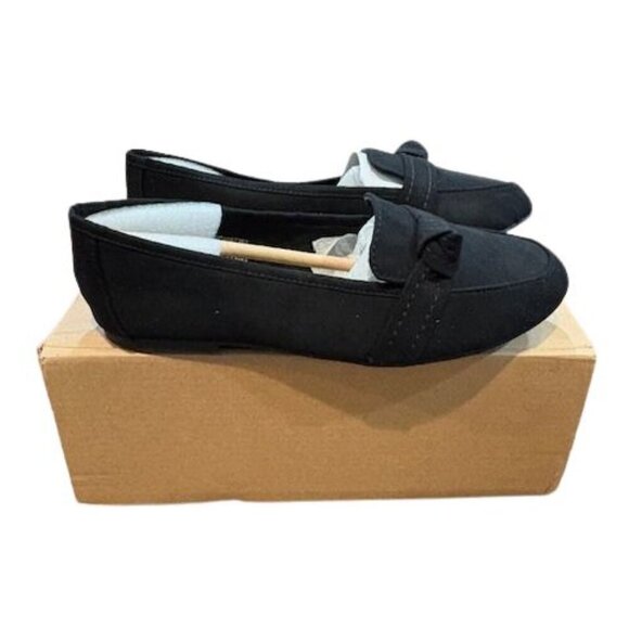 Journee Collection “Marci” Loafer Flats in Faux Suede – Black – NIB – Size 6.5 - Picture 1 of 8